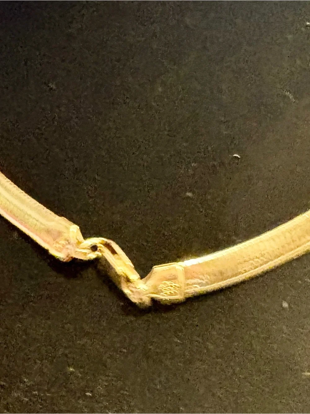Vintage Veronese Italy 925 Sterling Silver Textured Omega Necklace - 18